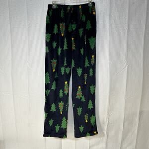 Mens S sleep lounge PJ pants Christmas print 2 pocket elastic & Tie Velvet Feel